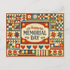 Memorial Day Patchwork Quilt  Feiertagspostkarte