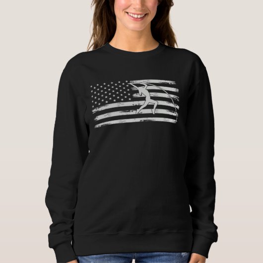 Memorial Day pole vaulter sport usa flag Sweatshirt (Vorderseite)