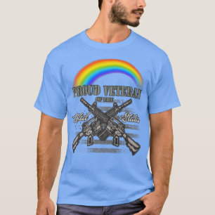 Memorial Day Rainbow American Flag Lgbtq Proud Vet T-Shirt