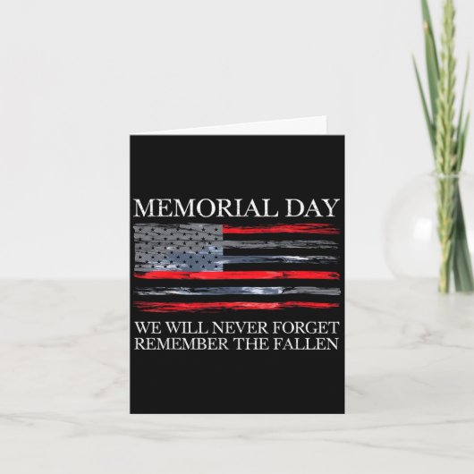 Memorial day remember the fallen usa flag Memorial Karte (Vorderseite)