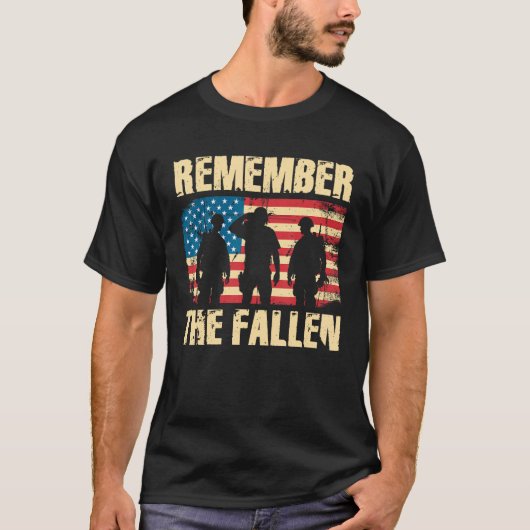 Memorial Day Remember The Fallen Veteran Military T-Shirt (Vorderseite)