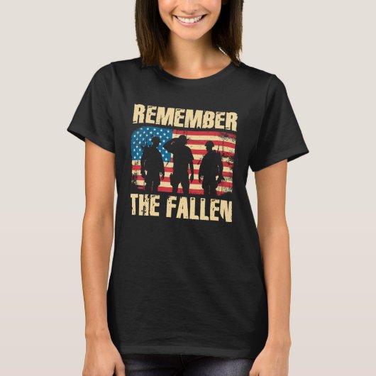 Memorial Day Remember The Fallen Veteran Military  T-Shirt (Vorderseite)