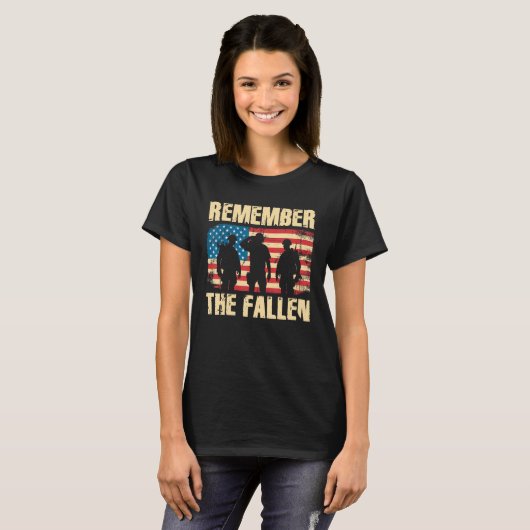 Memorial Day Remember The Fallen Veteran Military  T-Shirt (Vorne ganz)