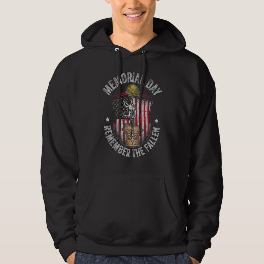 Memorial Day Remember The Fallen Veterans Day Vete Hoodie (Vorderseite)