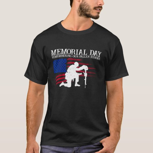 Memorial Day Remembering Our Fallen Heroes US Flag T-Shirt (Vorderseite)