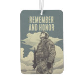 Memorial Day Soldier Clouds Remember and Honor Autolufterfrischer (Rückseite)