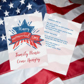 Memorial Day Star Flag Familie Picnic Einladung