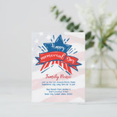 Memorial Day Star Flag Familie Picnic Postkarte (Stehend Vorderseite)