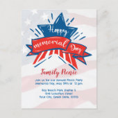Memorial Day Star Flag Familie Picnic Postkarte (Vorderseite)