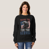 Memorial Day Thank You For Your Service Military V Sweatshirt (Vorne ganz)