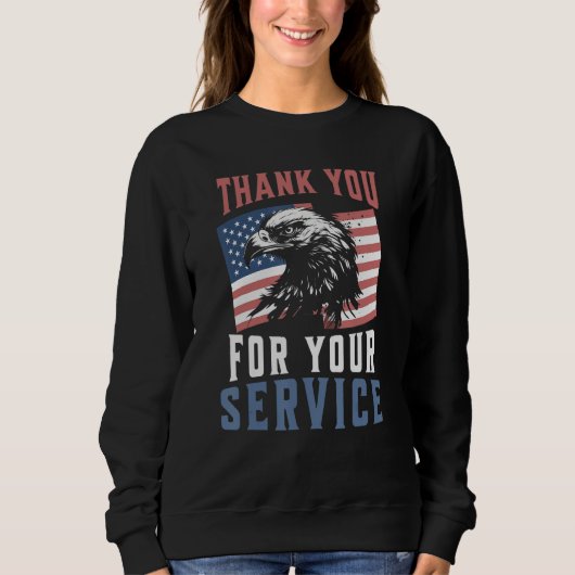 Memorial Day Thank You For Your Service Military V Sweatshirt (Vorderseite)