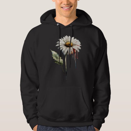 Memorial Day Veteran Wife Daisy American USA Flag  Hoodie (Vorderseite)