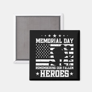 Memorial Day Vintag Design Veterans Day USA Flag Magnet