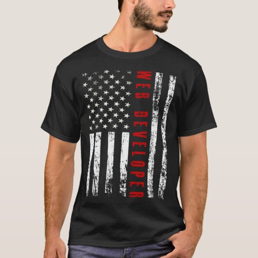 Memorial Day web developer usa flag T-Shirt (Vorderseite)