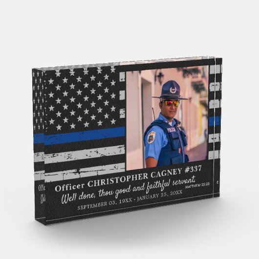 Memorial der Polizei für Thin Blue Line Fotoblock (Links)