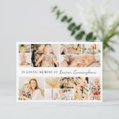 Memorial Einfache Minimalistisch Moderne 10 FotoCo Dankeskarte (Stehend Vorderseite)