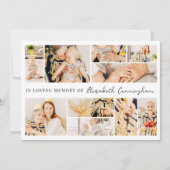 Memorial Einfache Minimalistisch Moderne 10 FotoCo Dankeskarte (Vorderseite)