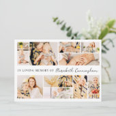 Memorial Einfache Minimalistisch Moderne 10 FotoCo Dankeskarte (Stehend Vorderseite)