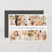 Memorial Einfache Minimalistisch Moderne 10 FotoCo Dankeskarte (Vorne/Hinten)