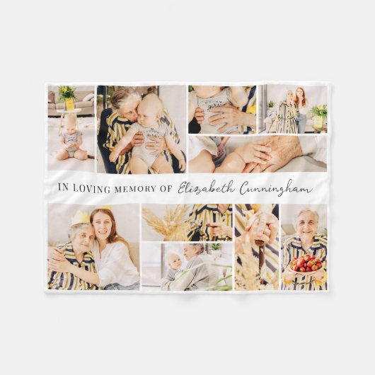 Memorial Einfache Minimalistisch Moderne 10 FotoCo Fleecedecke (Vorderseite (Horizontal))