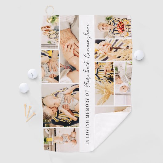 Memorial Einfache Minimalistisch Moderne 10 FotoCo Golfhandtuch (Insitu)