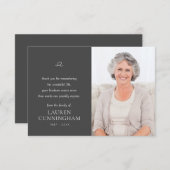 Memorial Einfaches Minimalistisches modernes Foto Dankeskarte (Vorne/Hinten)