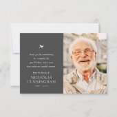 Memorial Einfaches Minimalistisches modernes Foto Dankeskarte (Vorderseite)