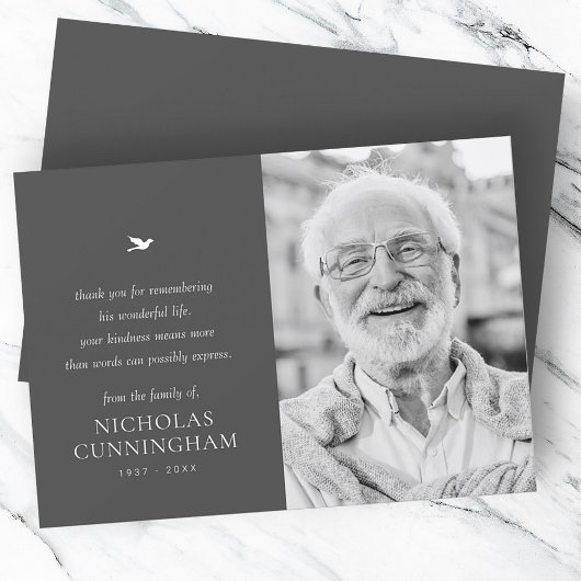 Memorial Einfaches Minimalistisches modernes Foto Dankeskarte