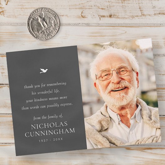 Memorial Einfaches Minimalistisches modernes Foto Mitteilungskarte