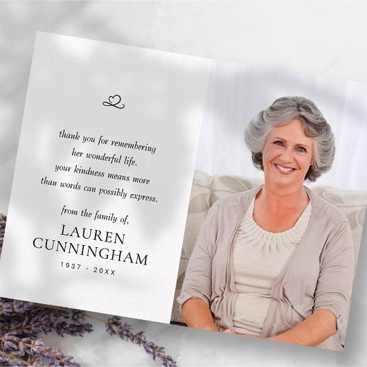 Memorial Einfaches Minimalistisches modernes Foto Postkarte