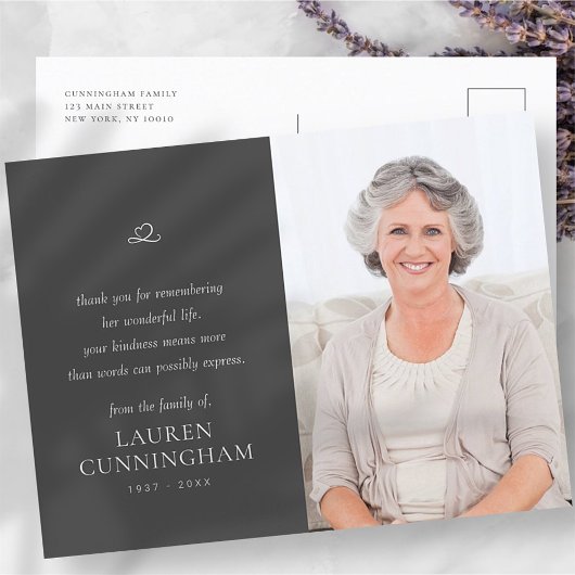 Memorial Einfaches Minimalistisches modernes Foto Postkarte