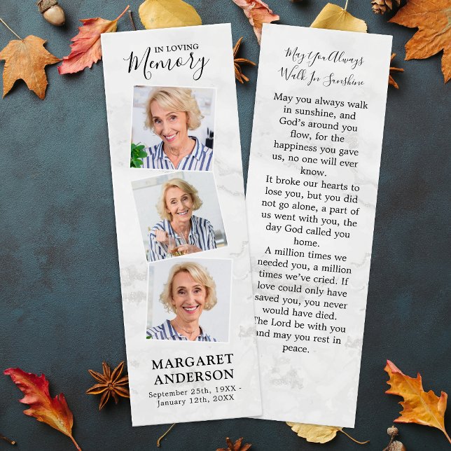 Memorial Elegante 3 Foto Beerdigung Gebet Lesezeic (Von Creator hochgeladen)