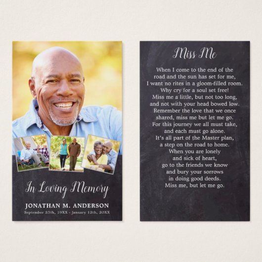 Memorial Elegante 4 Picture Beerdigung Gebetskarte (Vorne & Hinten)
