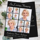 Memorial Elegante 6 Foto Collage Beileid Beerdigun Dankeskarte