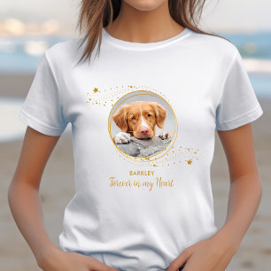 Memorial Elegante Chic Gold Stars Foto T-Shirt