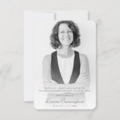 Memorial Elegante Chic Modern Simple Custom Foto Dankeskarte (Vorderseite)