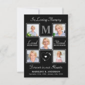 Memorial Elegante Foto Collage Beileid Beerdigung Dankeskarte (Vorderseite)