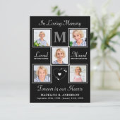 Memorial Elegante Foto Collage Beileid Beerdigung Dankeskarte (Stehend Vorderseite)
