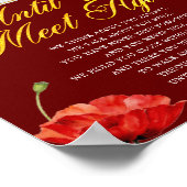 Memorial Elegante Rote Rosen Beerdigung Gedicht Ze Poster (Ecke)