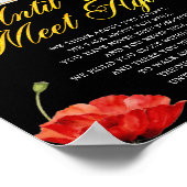 Memorial Elegante Rote Rosen Beerdigung Gedicht Ze Poster (Ecke)