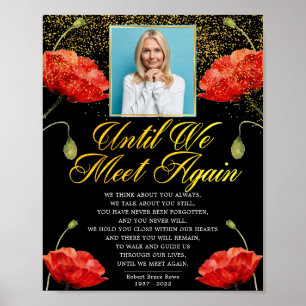 Memorial Elegante Rote Rosen Beerdigung Gedicht Ze Poster