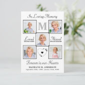 Memorial Elegantes Beileid zur Beerdigung von Foto Dankeskarte (Stehend Vorderseite)