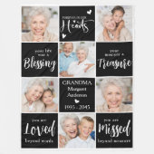 Memorial Elegantes Personalisiertes Gedicht 6 Foto Fleecedecke (Vorderseite)