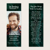 Memorial Emerald Green Beerdigung Lesezeichen (Vorne & Hinten)