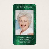 Memorial Emerald Green Foto Beerdigungskarte (Vorderseite)
