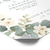 Memorial Exquisite Flowers & Eucalyptus Wedding  Poster (Ecke)