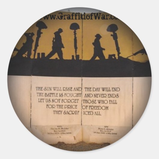 Memorial Fade to Black Round Stickers (Vorderseite)