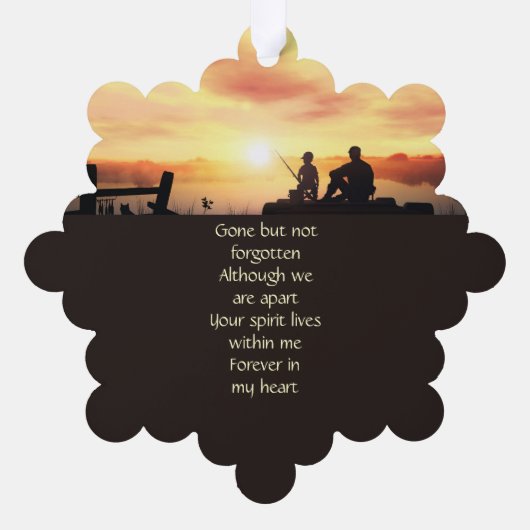 Memorial Father Son Fischerei Fischer Ornament Karte (Rückseite)