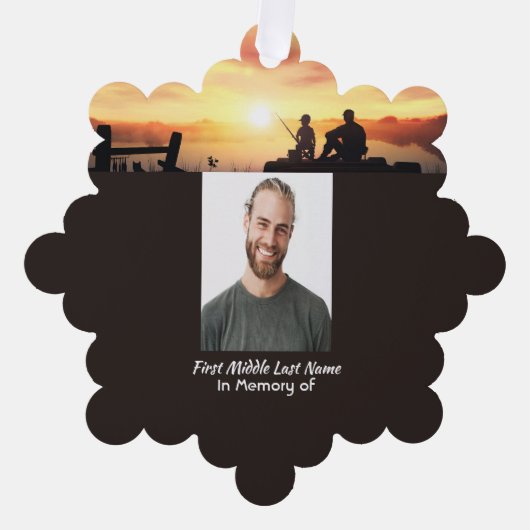 Memorial Father Son Fischerei Fischer Ornament Karte (Vorderseite)