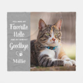 Memorial-Favorit für Haustiere Hallo Custom Cat Fo Fleecedecke (Vorderseite (Horizontal))